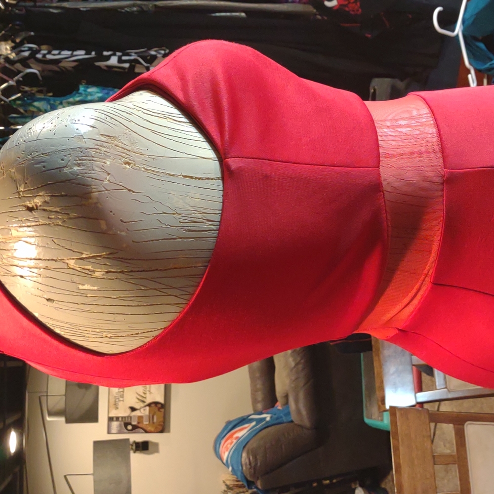 As U Wish Red Semi Sheer Maxi Dress Size  7 - Picture 6 of 10
